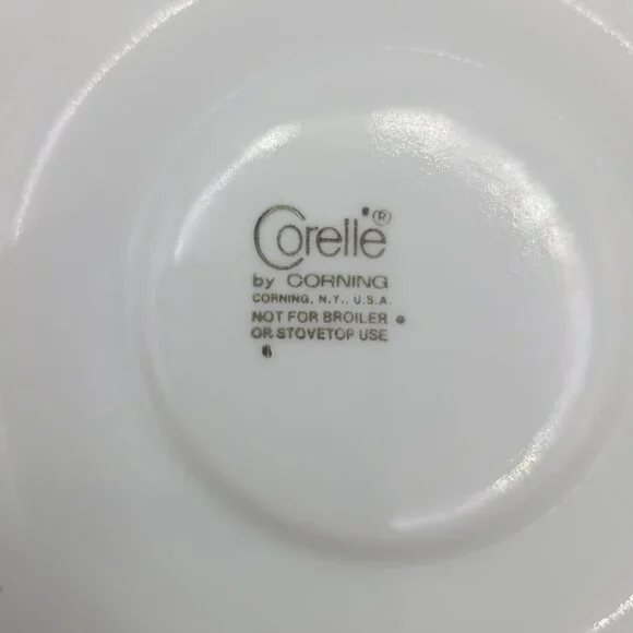 Pyrex Corelle By Corning Blue Flower Teacup Saucer Set White‎ Glass Coffee - Picture 5 of 15